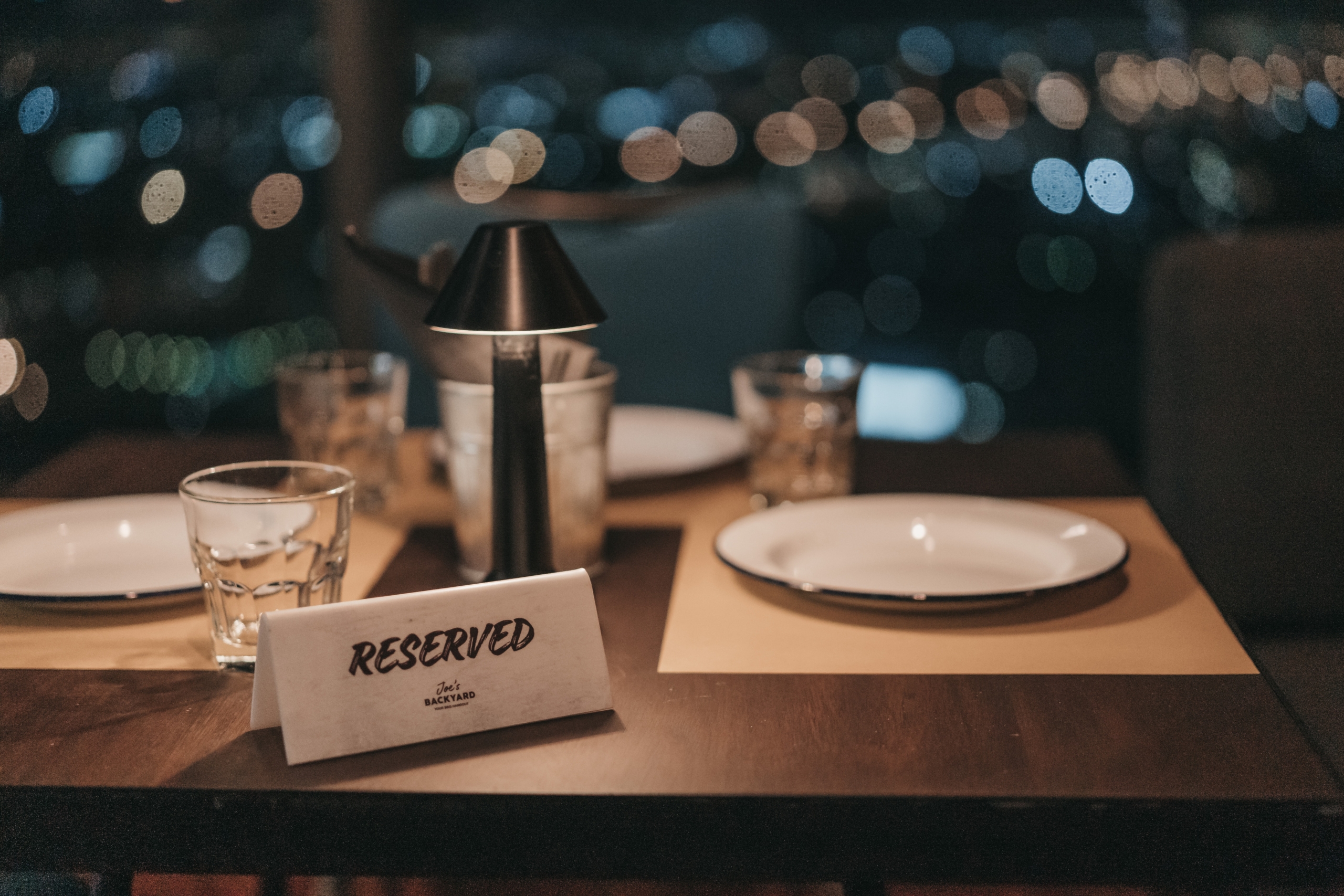 Reserved dinner table