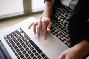 woman on computer